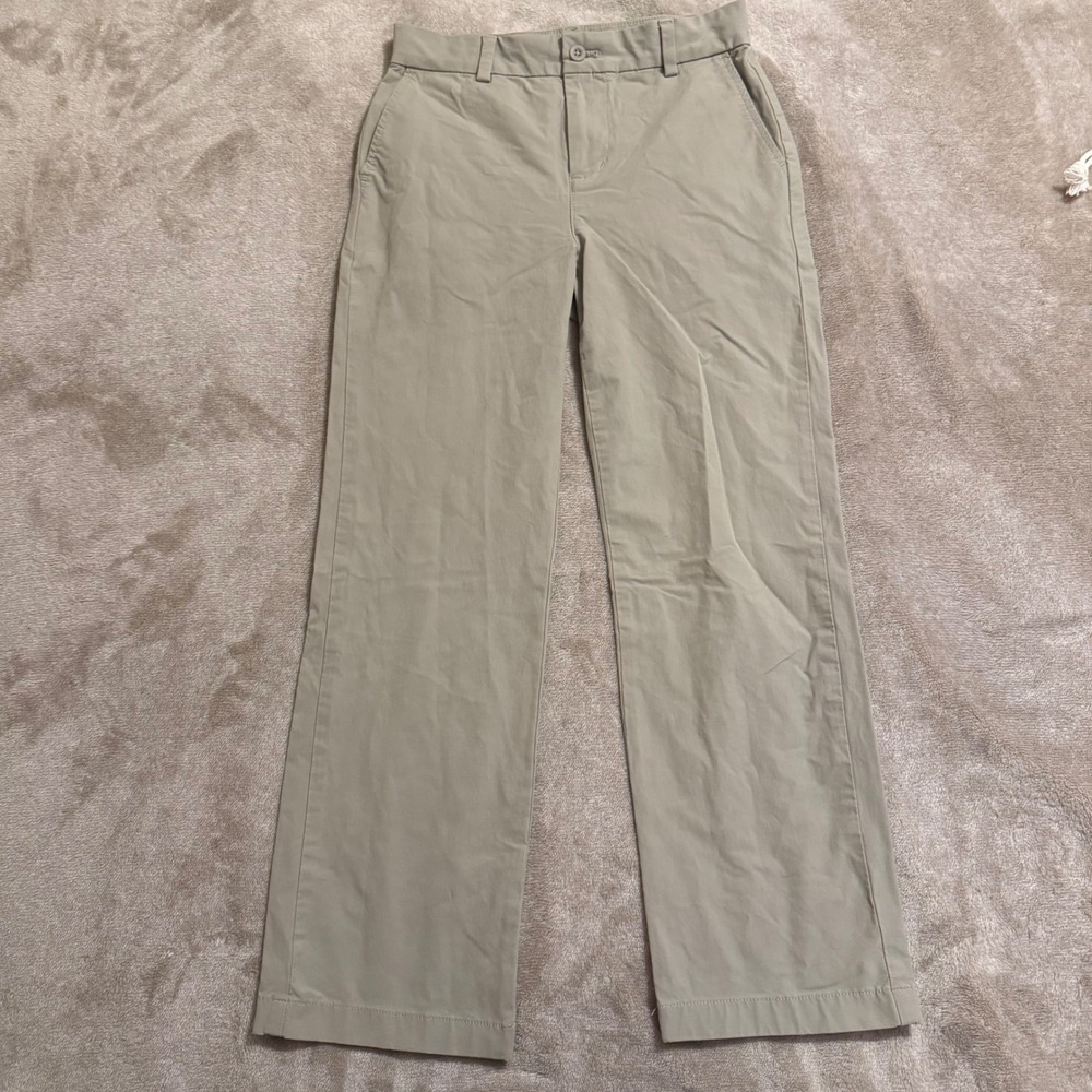 Vineyard Vines Boys Performance Breaker Pants Khaki Tan Size 12 Chino Stretch